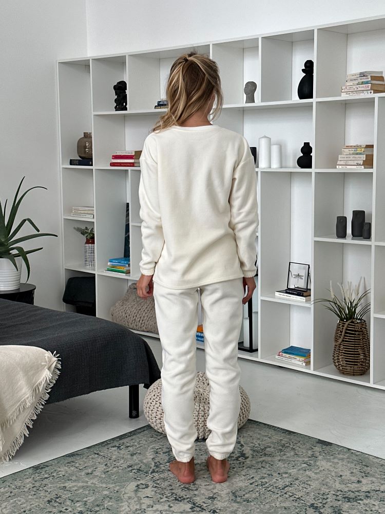 Women's fleece white pajamas