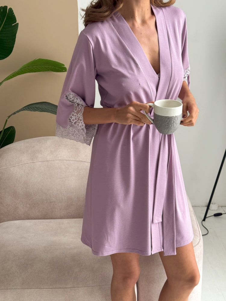 Lilac bridal robe