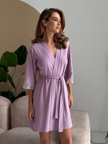 Lilac bridal robe