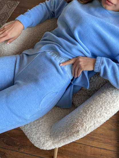Women's fleece blue pajamas