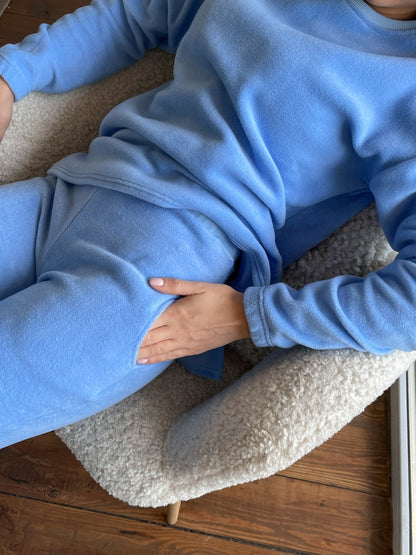 Women's fleece blue pajamas