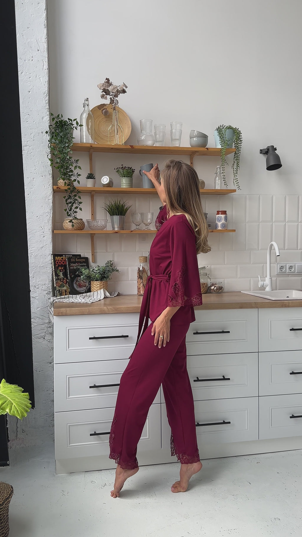 Ensemble de pyjama TP-M-8 Bordeaux